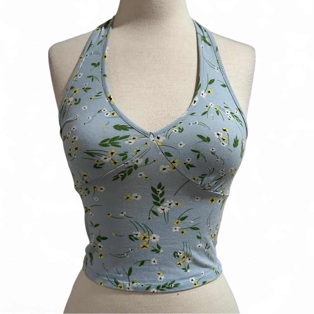 Floral Blue Halter Top